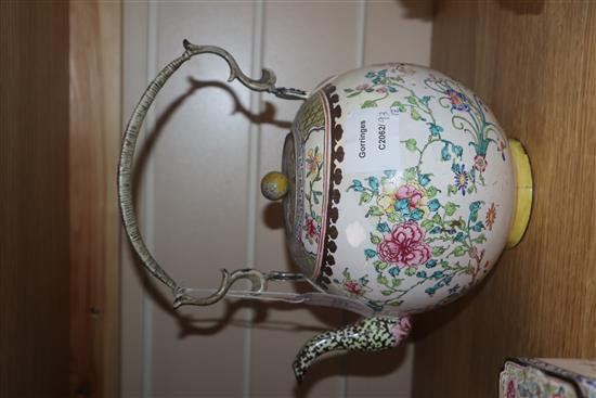 Two 18th century Canton enamel teapots